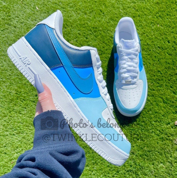 Air Force 1 Custom Low Gender Reveal Shoes Baby Blue & Pink All Sizes Af1 Sneakers 16 Mens (17.5 Women's)
