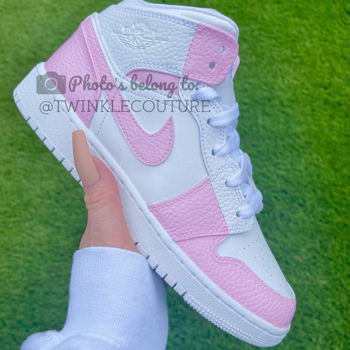 Barbie Pink Custom Jordan 1 Mid High Top Sneakers - Etsy UK