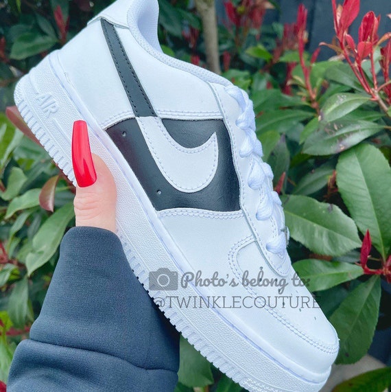 Black and White Yin and Yang Custom Nike Air Force 1 Sneakers - Etsy Finland