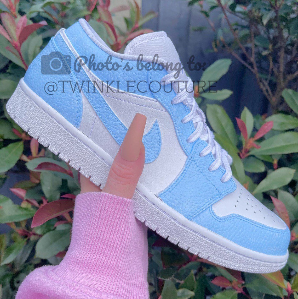 Baby Blue Custom Jordan 1 Low Top Sneakers Etsy UK