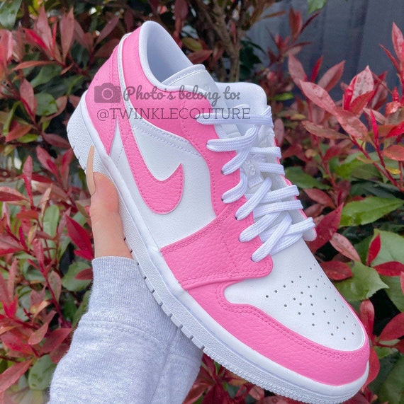 Vibrant Pink Custom Nike Air Jordan 1 Low Top Sneakers - Etsy