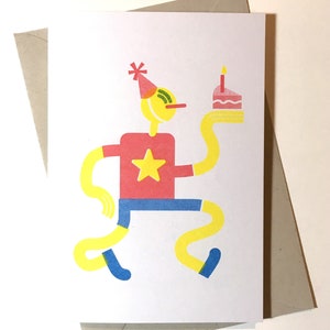 Happy Birthday A6 Risograph Greetings Card 画像 1