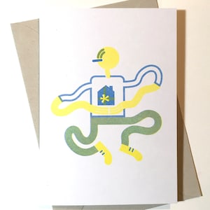 New Home A6 Risograph Greetings Card