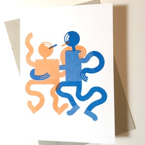 Best Friends A6 Risograph Greetings Card