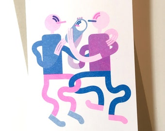 New Baby A6 Risograph Greetings Card