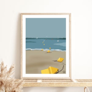 Poster Buoys Beach | Illustration | Wall decoration poster | Vintage poster | Decoration | Sea | Ocean | Beach | Wall Print