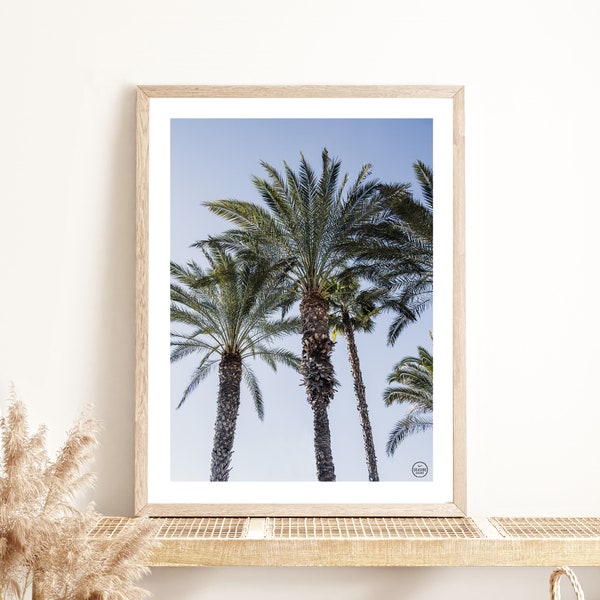 Palm Tree Print - Poster -Wall Art - Pastel Beach Wall Art Neutral Decor Tropical Beach Print Ocean Printable Coastal Decor Tropical