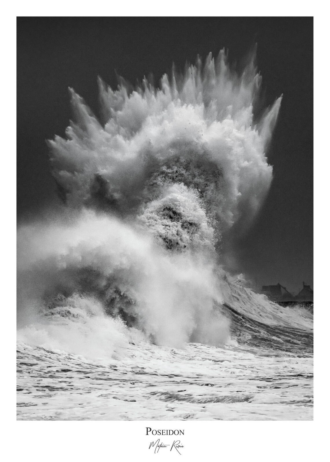 Poster Vague Poséidon - Bretagne Mathieu Rivrin | Photographie France Affiche Photo Tempête Plage Oc
