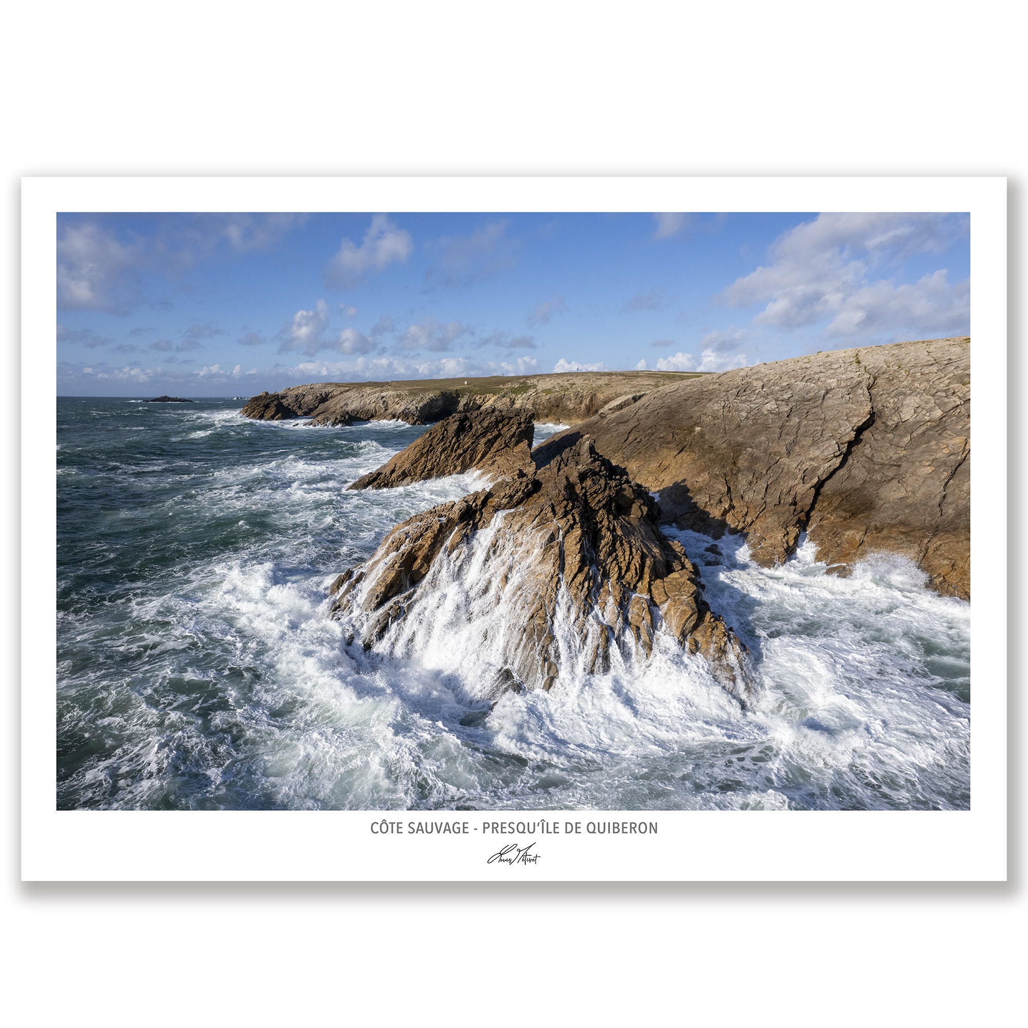 Poster Côte Sauvage Presqu'île de Quiberon Bretagne - 50x70cm | France Poster Photo Photographie Oce