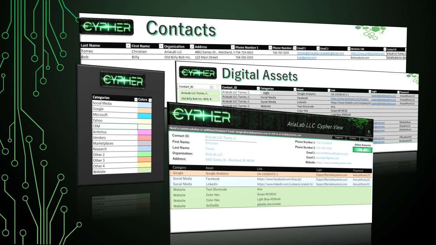 Cypher Login and Password Manager - Etsy Finland