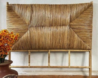 New Malawi Style Rattan Handmade Headboard Boho King Queen Full Twin Sized Rattan Headboard For Master  Bedroom