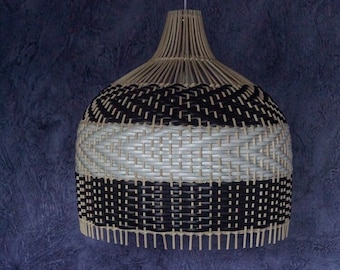 Luminária pendente moderna de bambu trançado à mão, vime, bambu, decoração para cozinha e sala de estar, luminárias LED, lustre vintage