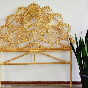 Rattan Handmade Praying Angle Headboard Customized Headboard Boho Master Bedroom Decor
