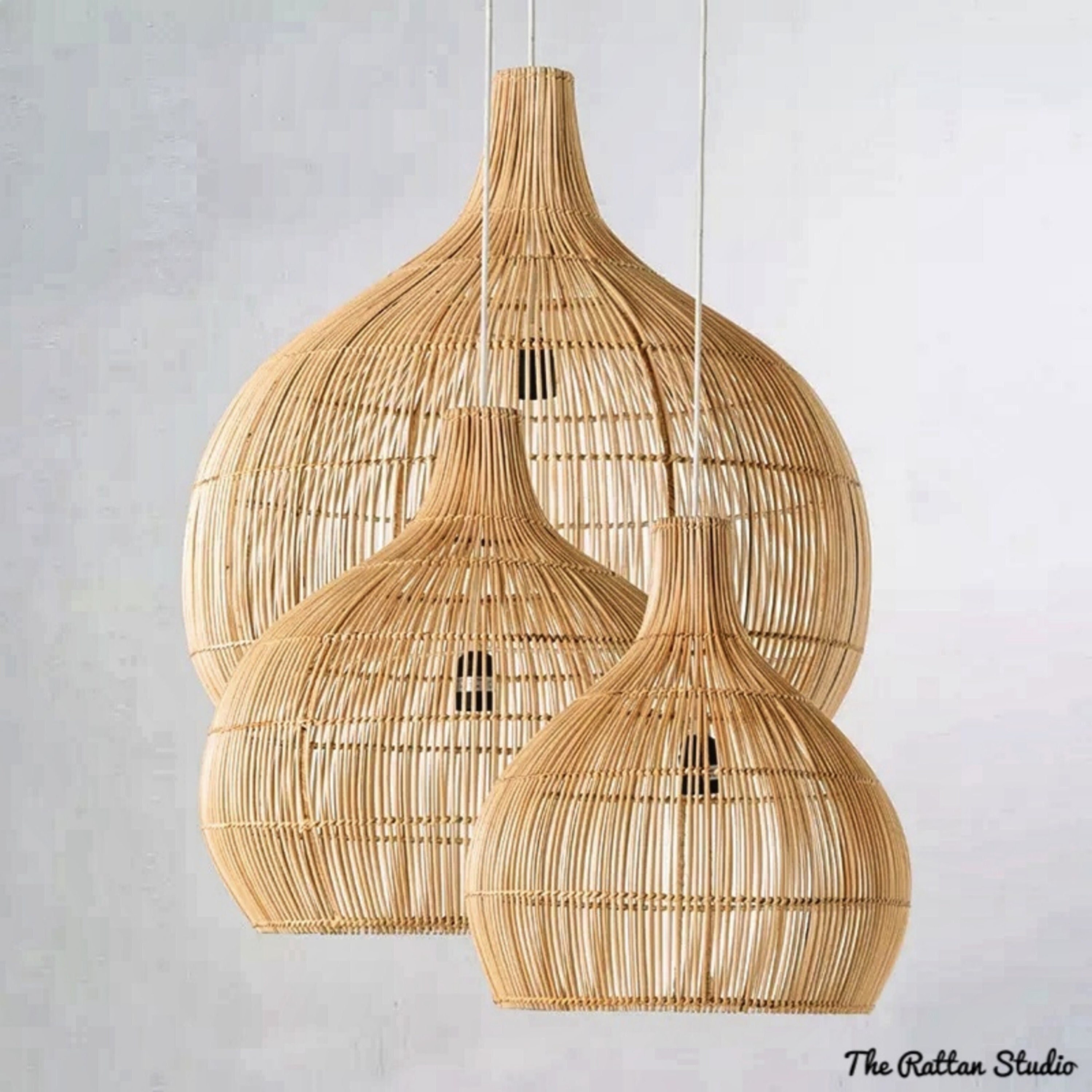 Rattan on sale drop light