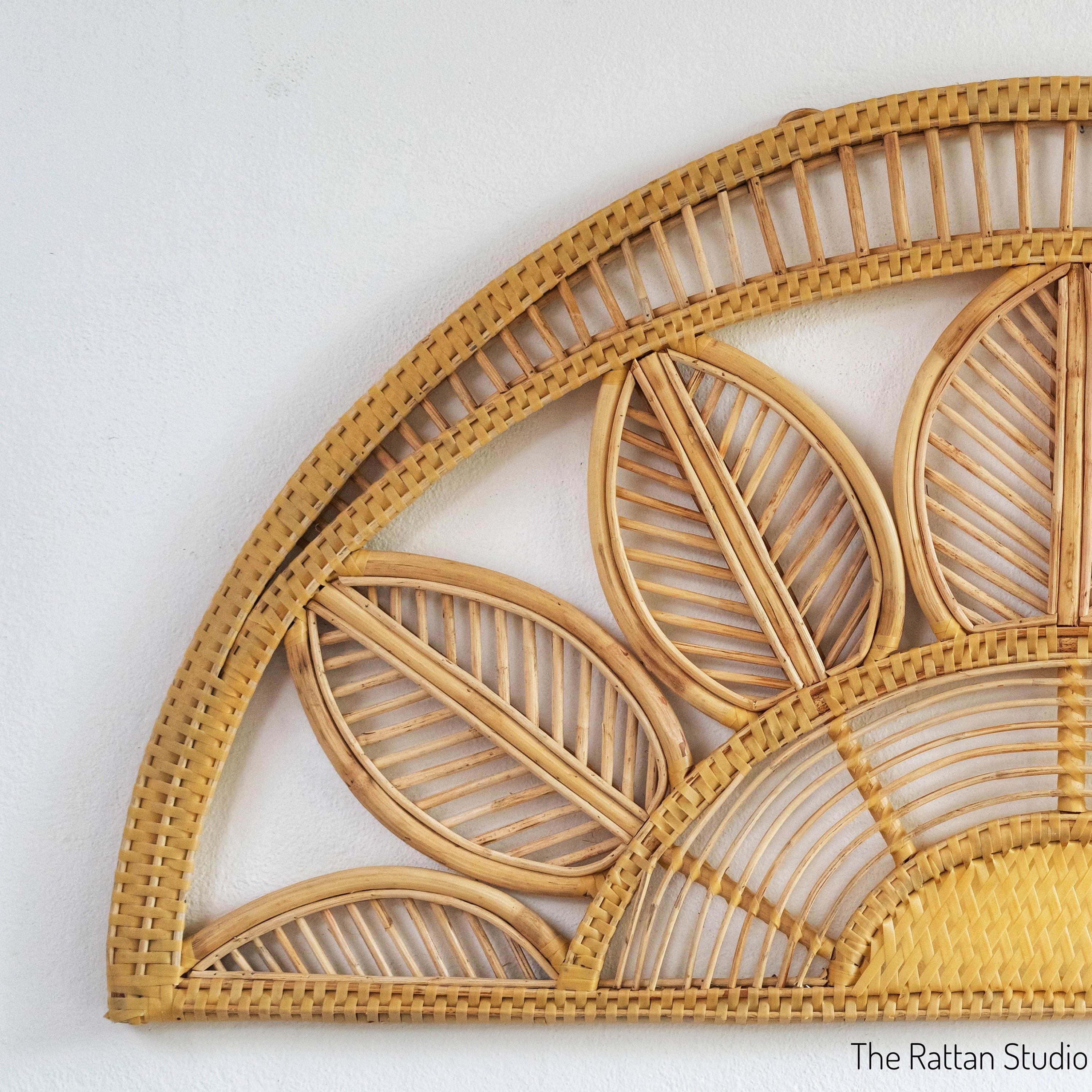 Handmade Standard Lotus Rattan Arch Headboard Rattan Bedhead Twin Full ...