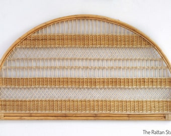 Handmade Standard Mini Cabana Rattan Arch Headboard Rattan Bedhead Twin Full Queen King Handcrafted Wicker Master Bedroom