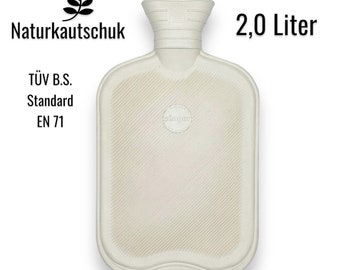 Bouillotte 2,0 litres Singer ® caoutchouc naturel blanc