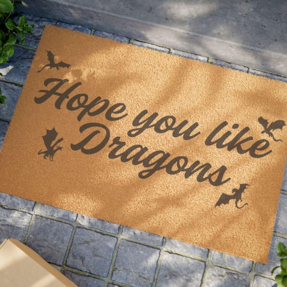 Hope you like Dragons Doormat | Fantasy Welcome Mat | Mythical Decor | Gift for Fantasy Readers | Fun Doormat | Housewarming Gift