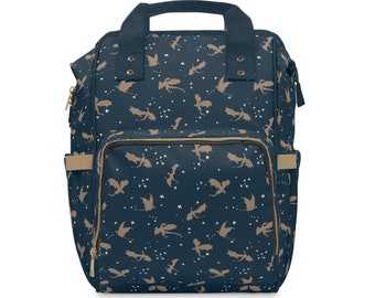 Windeltasche Navy Dragon | Windelrucksack | Sternen und Drachen Kinderzimmer |  Celestial Windeltasche | Windeltasche Junge | Baby-Dusche-Geschenk