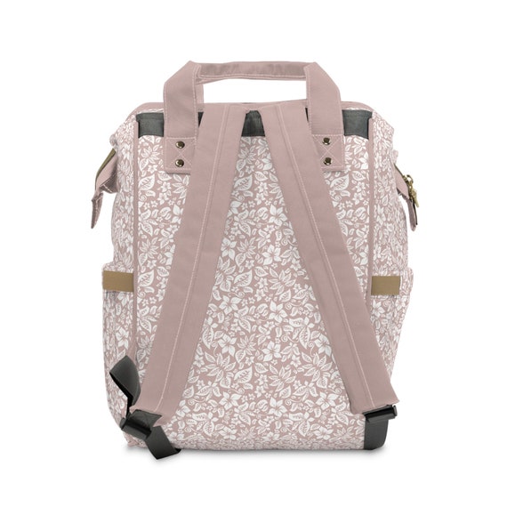 Coquette Diaper Bag Diaper Backpack Diaper Bag Girl Floral Diaper Bag Bows Soft Pink Baby Bag Etsy