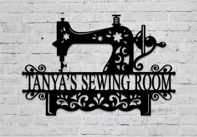 tailor Metal Sewing Sign Personalized Sewing Room Sign image 2