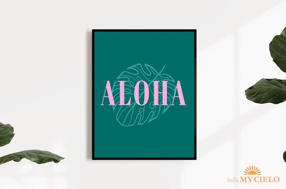 Aloha Printable Art. Aloha Wall Art. Beach Decor. Beach - Etsy