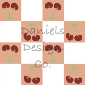 Cherry Checkers Seamless File | Papier cyfrowy | Tkanina
