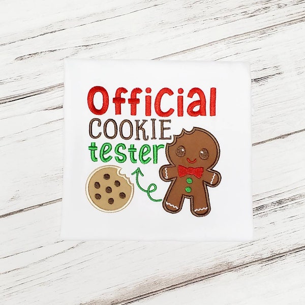 Shirt  "Official Cookie Tester" embroidered baby/toddler/child shirt