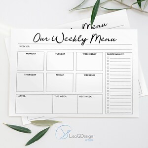 Our Weekly Menu Planner  |  Printable Menu Planner  |  Menu Planner Instant Download  |  Menu Planner