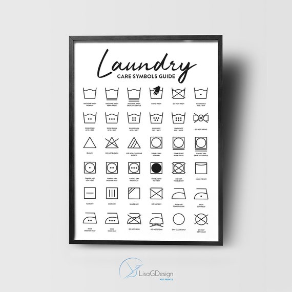 Laundry Care Symbols Guide Printable Laundry Care Symbols Etsy