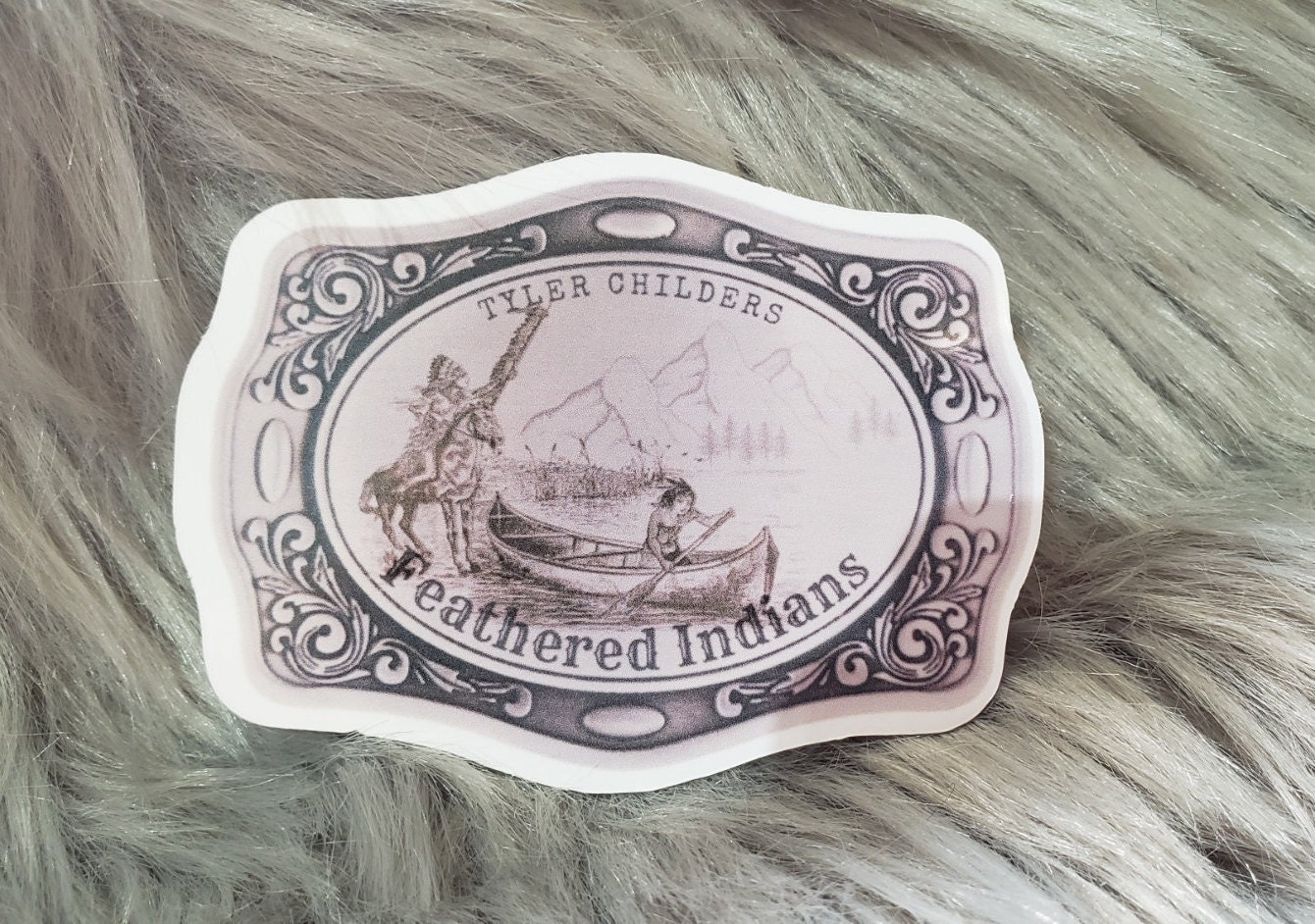 Belt Buckle Feathered Indians Vinyl Sticker Tyler Childers | Etsy