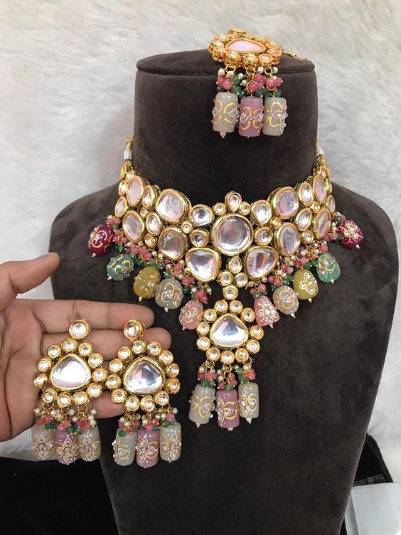 Artificial kundan set online best sale