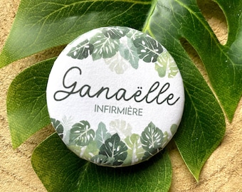 Badge personnalisé Monstera - Badge infirmière - Badges Mariage