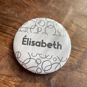 Personalized Black and White Bubbles badge. Nurse badge. Wedding Badges. Black and white bubble badge. Personalized bachelor party badge. Business Badge