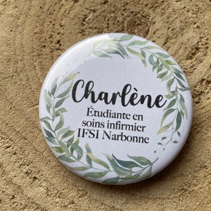 Personalized Eucalyptus Badge - Nurse Badge - Wedding Badges. Name badge. Personalized badge.