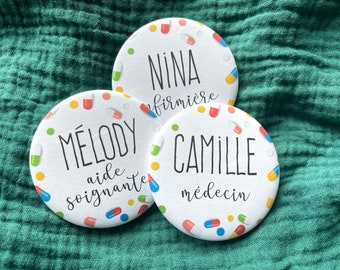 Nurse/Medication Badge. Pharmacy Profession Badge. Personalized Healthcare Worker Badge
