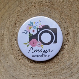 Flower Photographer Job Badge. Wedding photographer badge