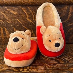 Vintage Kids Winnie the Pooh Slippers 7 8 Medium Disney Pooh Bear Childrens Slippers Etsy
