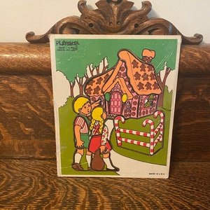 Vintage Playskool Puzzle Hansel & Gretel Fairy Tale Nursery Rhyme Board Puzzle