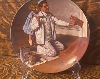 Vintage Norman Rockwell Plate “The Painter” Rockwell Heritage Collection - 1983 Edwin M Knowles Fine China