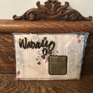 Lenzuolo con angoli vintage Wabasso &quot;Vanity Fair&quot; con motivo floreale, NOS Simpson&#39;s Canada