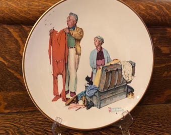 Gorham Fine Bone China Norman Rockwell Plate “Fall - Chilly Reception” 1978 Collectible Plate 10 3/4” D