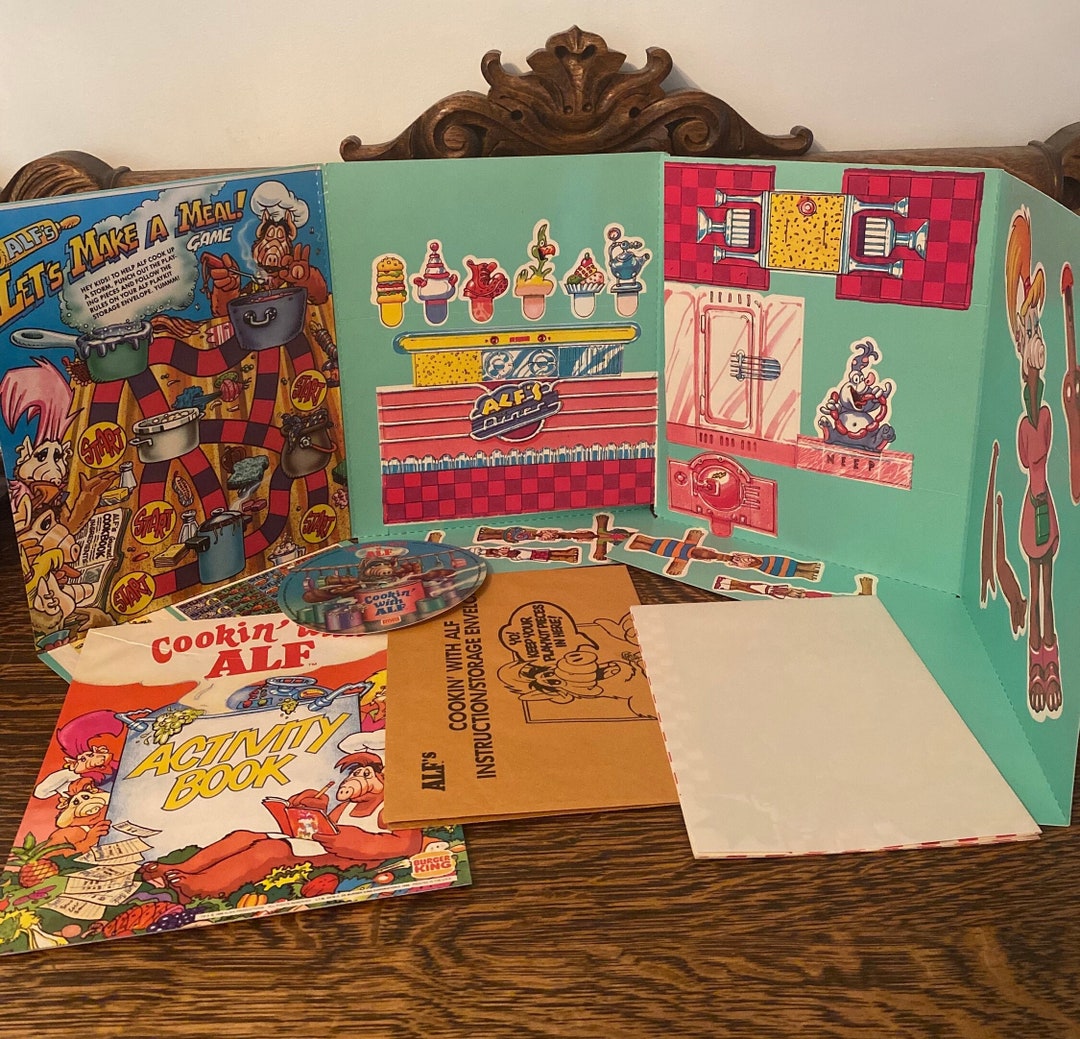 Vintage Alf Burger King Cookin' With Alf Record & Play Kit