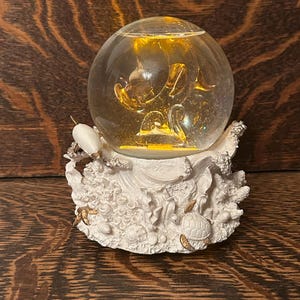 Rare Dolphin Musical Light Up Snow Globe Dolphin & Ocean Themed Snowglobe By Sankyo