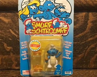 Vintage Smurfs 1996 Handy Smurf Irwin Toys Action Figure 90’s Toys