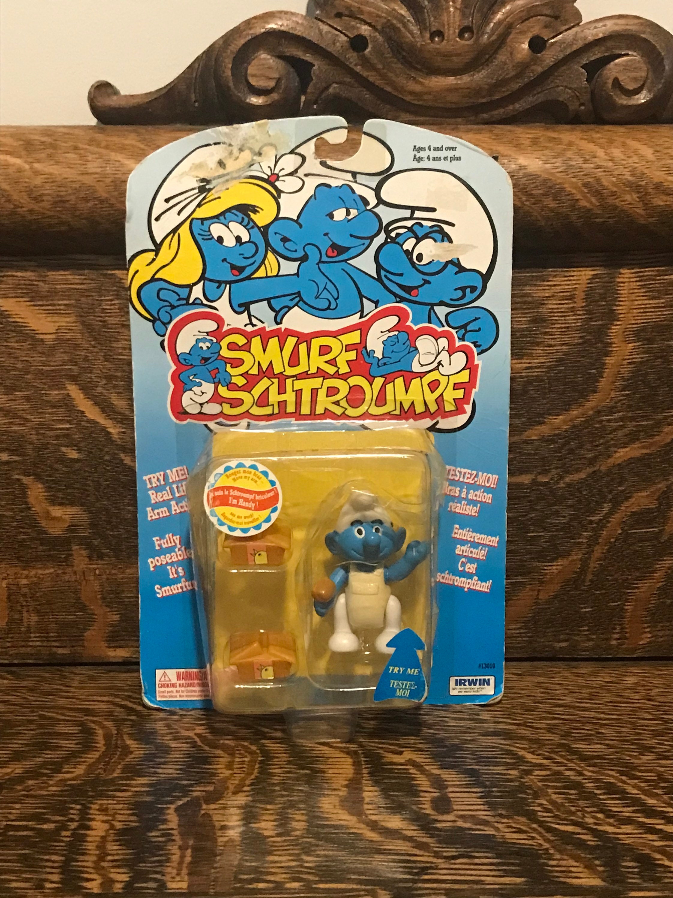Vintage Smurfs 1996 Handy Smurf Irwin Toys Action Figure