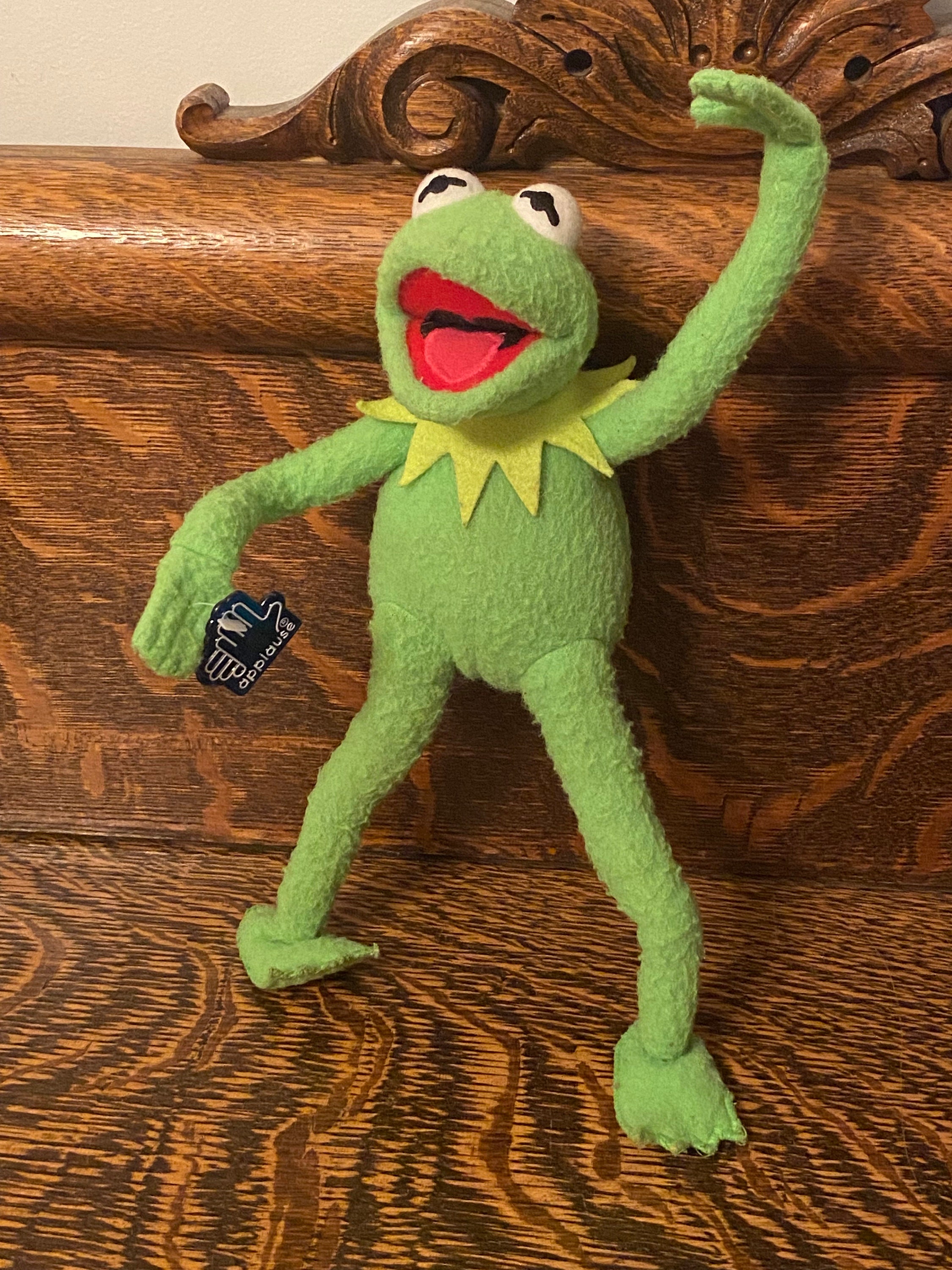 Vintage Applause Kermit the Frog Poseable Plush HTF Muppets Plush