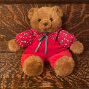 Vintage Russ Bunky Bear 12” Holiday Teddy Bear Russ Berrie & Co