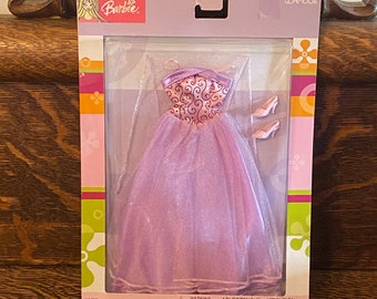 Vintage Barbie Fashion Glamour 2003  Fancy Purple Dress Mattel Barbie Doll Formal Gown