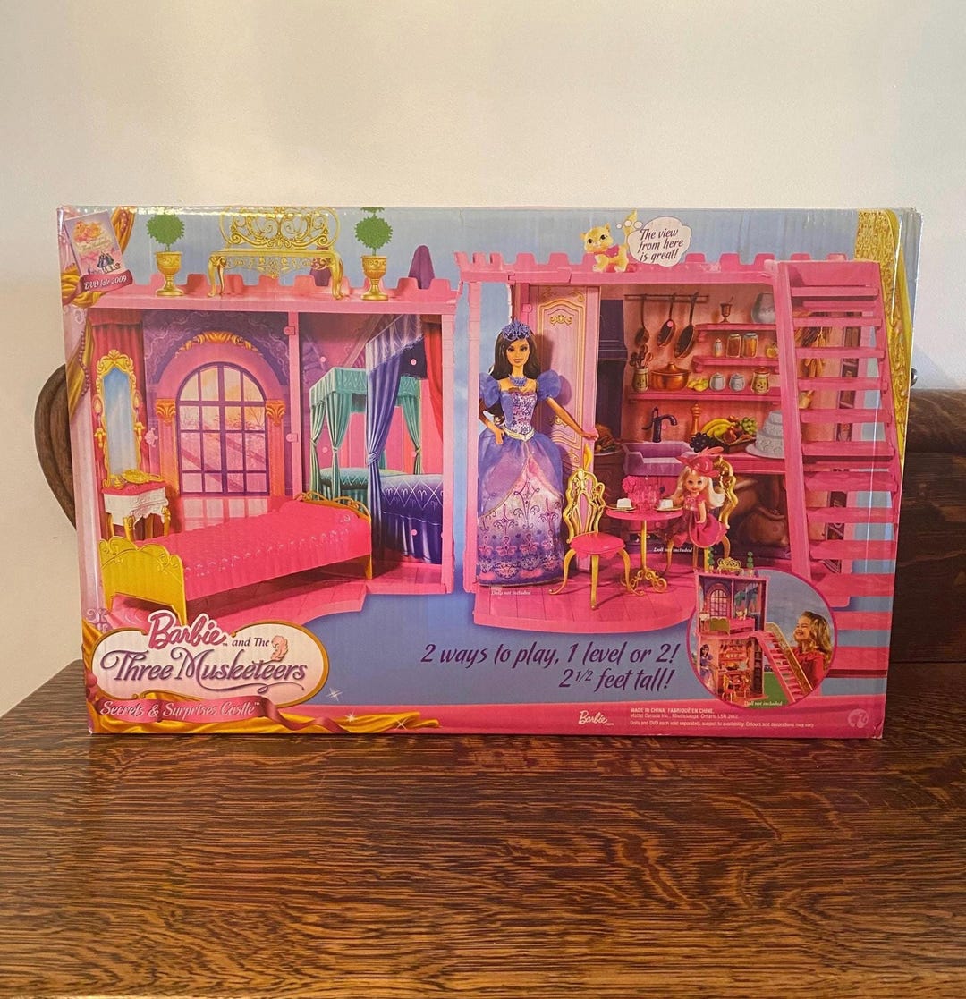 Buy Extremely Rare Barbie and the Three Musketeers Secrets Surprises  Castle Playset 2008-2009 Mattel Barbie House With Furniture Online in 